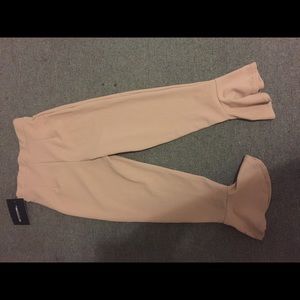 Pretty little thing taupe flare hem trouser NWT